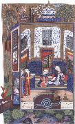Sultan Muhammad Prince Bahram i Gor listens to the tale of the princess of Persia beneath the white pavilion oil painting picture wholesale